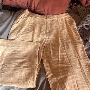 Light Peach Cotton Gauze Extra Long Pants